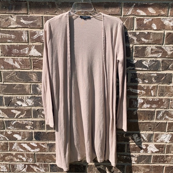 Tan Ribbed Cardigan - Picture 4 of 7